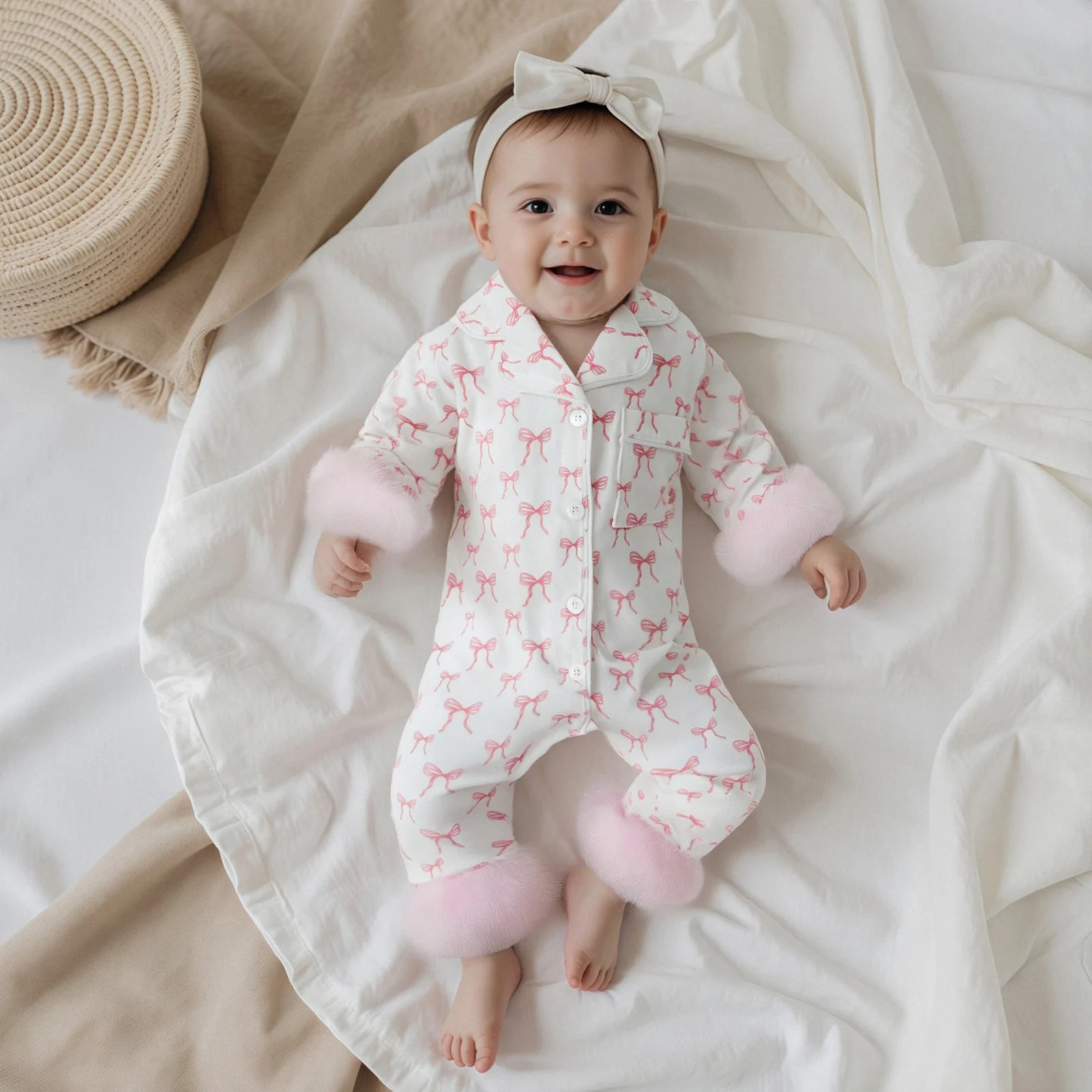 024M Baby Girl Boy Fall Button Down Silk Satin Pajamas Romper Jumpsuit Long Sleeve Nightgown Pjs Sleepwear 260311