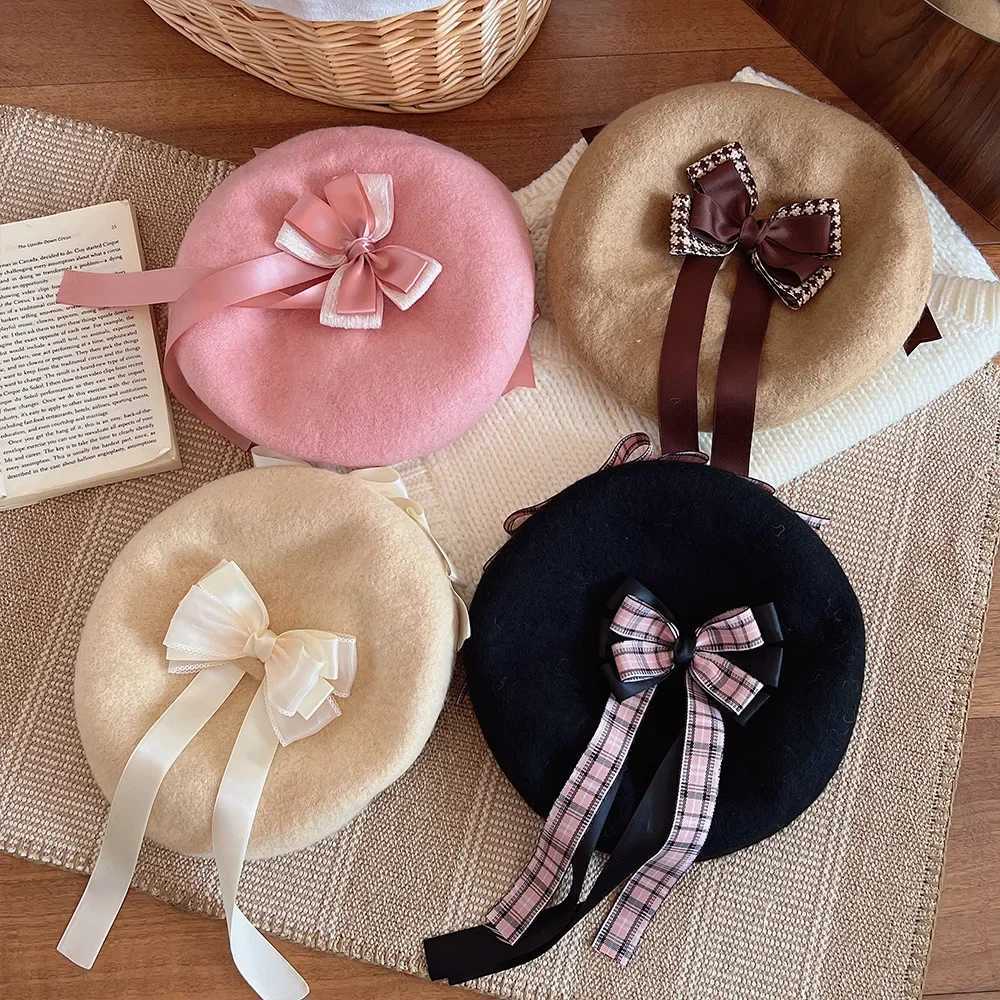 1Pc Vintage Bow Beret Set for Women Exquisite Versatile Daily Date Accessory Sweet Girl Must-Have Fashion Hat H260312 - view 3