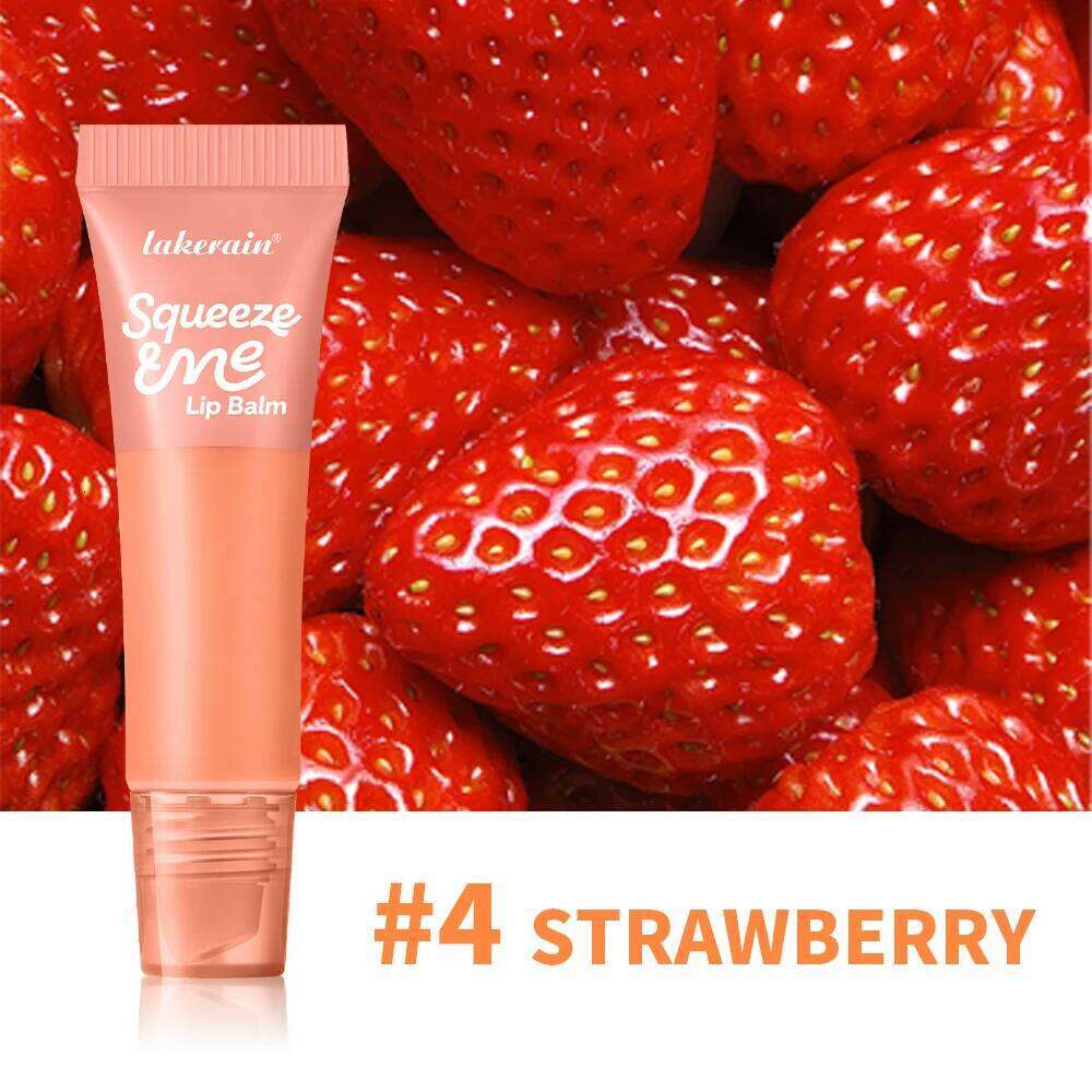 Long Lasting Moisturizing Lip Balm with Hyaluronic Acid Sheer Strawberry Flavor Squeeze Tube Plumping Gloss Hydration W260311