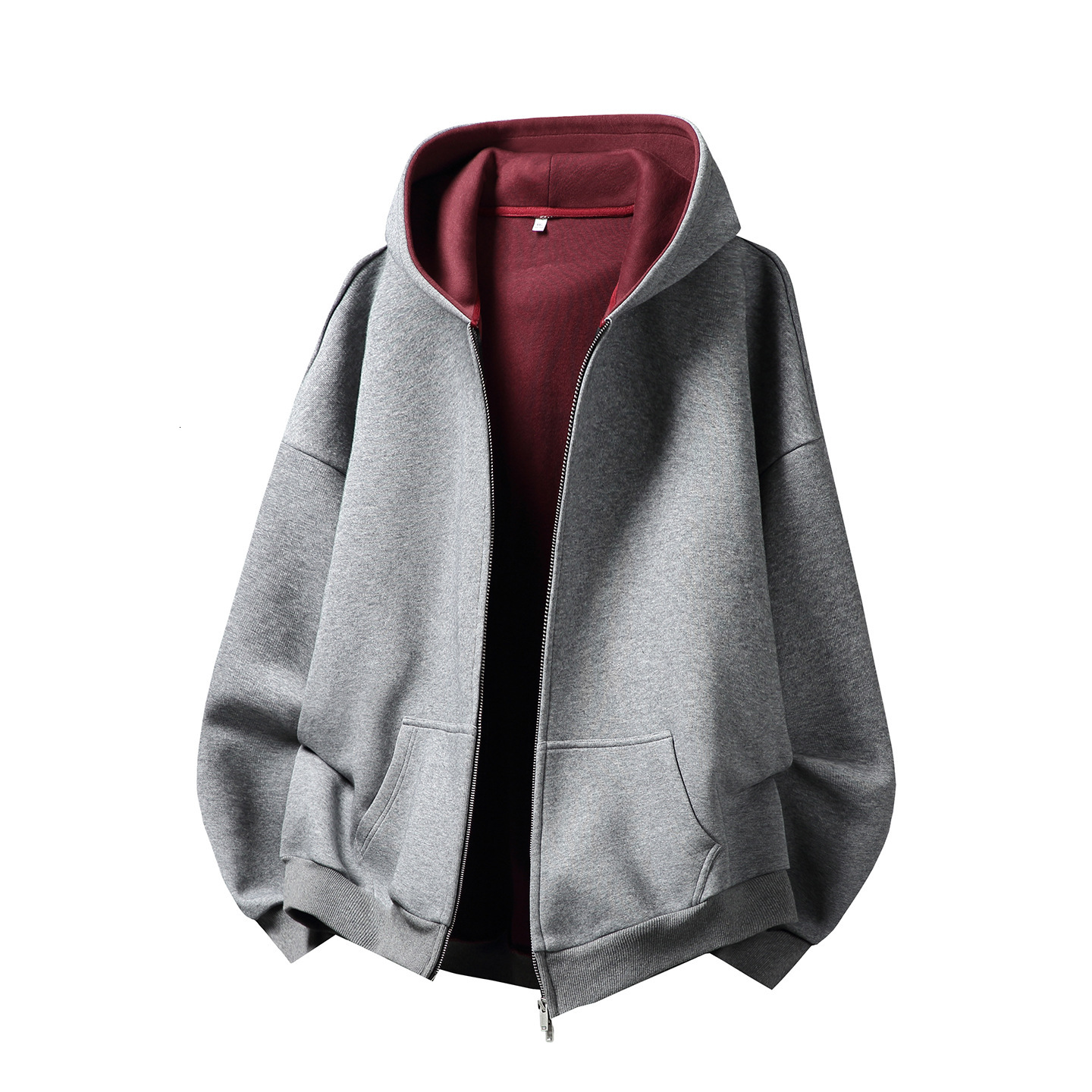 Color-block Lined Hooded Sweatshirt For Men Autumn Designer Hoodie Heavyweight Texture Sports Loose Hoodie Short Wide Silhouette Jacket Coat