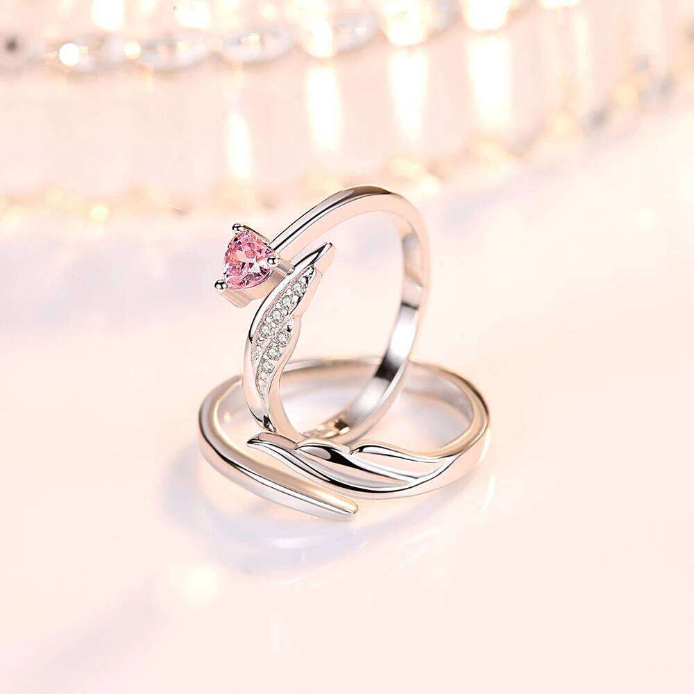 Woman's 925 Sterling Silver Fashion Jewelry New Crystal Zircon Wings Couple Rings For Man XY0347 W260311