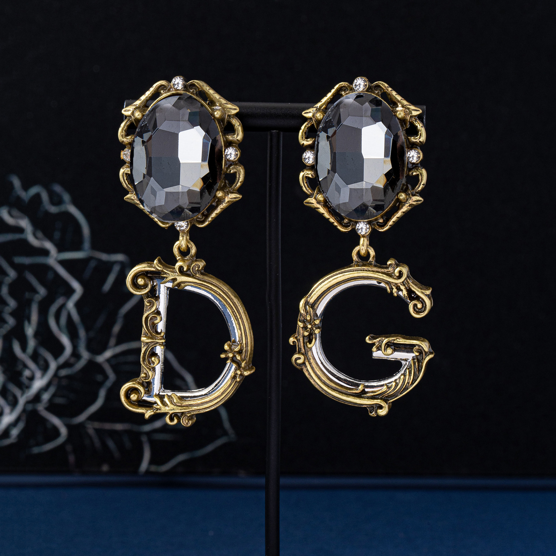 Luxury Brand Designer Jewelry Luxury Brand Designer Jewelry Vintage Crystal Palace Style Retro Earrings For Women, Hong Kong Style Light Luxury Exagge