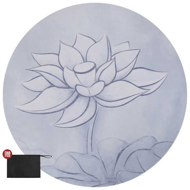 Meditation Mat Skipping Rope Yoga Mat Fitness Cushion Rubber Anti Slip Silent Thickened Widened Circular Mat Fitness Equipment M260312