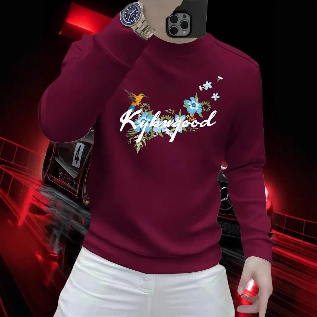 Vine Flower Print Pullover Swetshirt For Men Utumn Seson Trendy Hevy-duty Personlized Printed Bse Shirt Designer Hoodie High Street Fshion Top