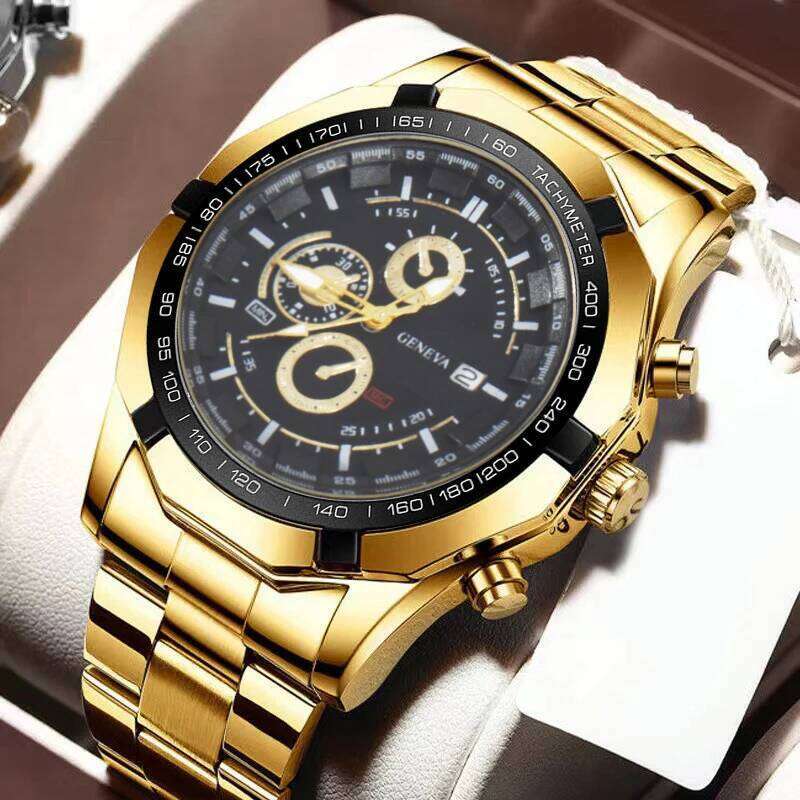 Fashion Mens Sports Watches Luxury Casual Stainless Steel Quartz Wrist Men Business Calendar Watch