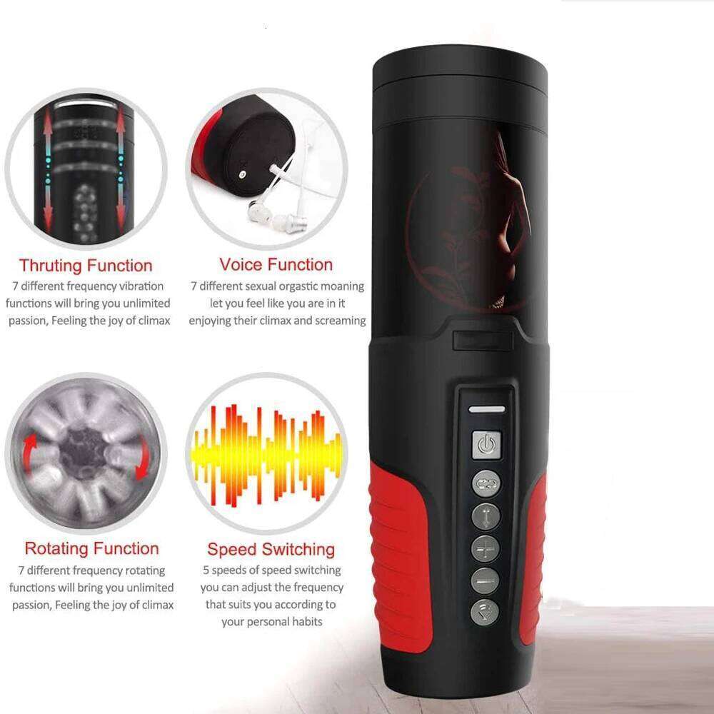Telescopic Rotation Masturbator Cup Vagina Masturbation Blowjob Adults Sex Toys for Men Male Piston Automatic Mastubator Z260311