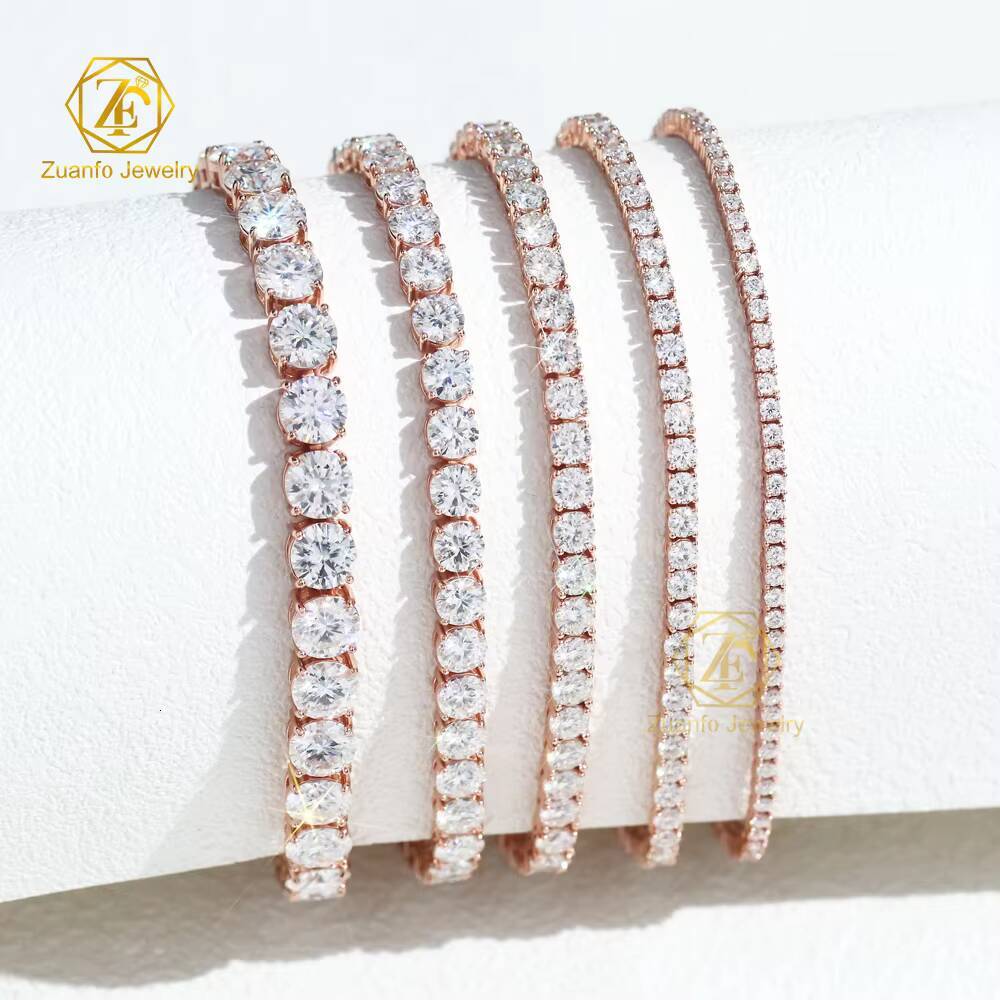 High Quality 925 Sterling Silver Chain Bracelet Tennis Pass Diamond Tester Iced Moissanite Tennis Bracelet 2mm 65mm Sizes