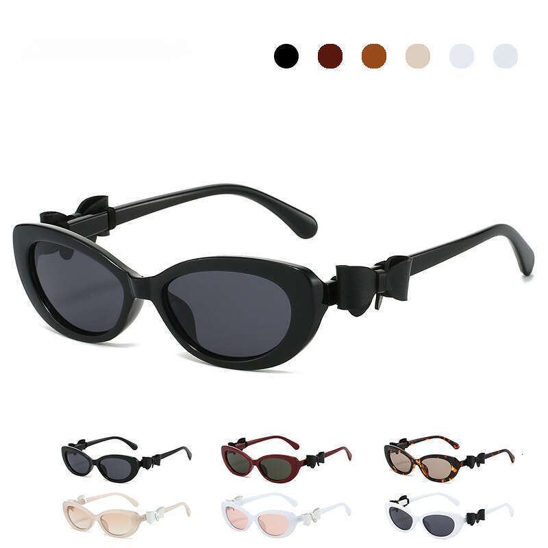 Free Shipping Sunglasses vintage glasses for women cat eye Fashion retro sunglasses Bowknot decor UV protection black lens frame
