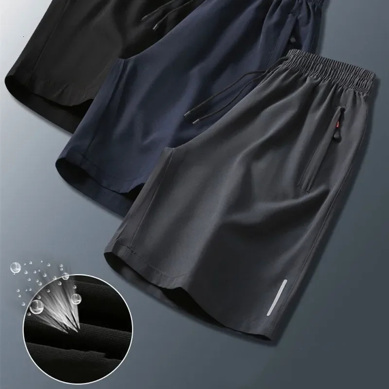 Summer Men Shorts Ice Silk Running Gym Sport Quick Dry Breathable Beach Short Pant Fitness Jogging Cool Casual Sportswear 260228