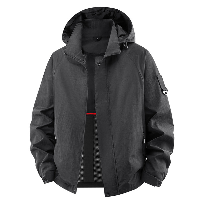 Cross-border men's spring and autumn hooded jacket, casual versatile loose coat, trendy simple workwear top for men