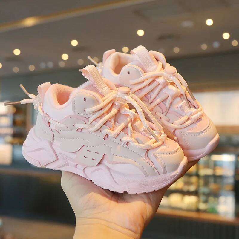 Plush Children Chunky Sneakers Waterproof Boys Sports Shoes Comfortale Arch Support Girls Running Child Footwear H260312