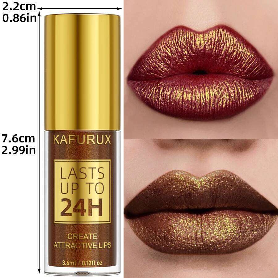 1PC Glitter Metallic 14 Colors Glaze Shiny Long Lasting Gloss Liquid Lipstick Korean Makeup Oil Lip Tint Gifts W260311