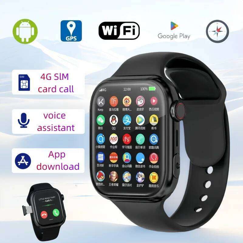 Premium VP09 smartwatch features 4G Android 4G5G Sim card GPS WIFI and an 8-megapixel rotating camera plus health tracking