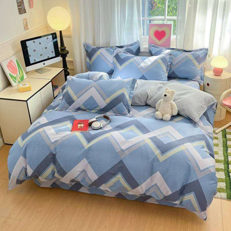 3pcs 100% Cotton Set Including 1pc Duvet Cover 2pcs Pillowcases Newly Printed Soft Comfortable and Breathable H260312