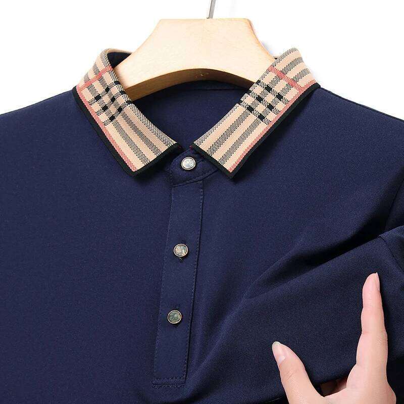Quality Men's Polo Shirt Striped Print Short Sleeve Classic Lapel T-Shirt Business Casual fashion Menswear Top 26H0312