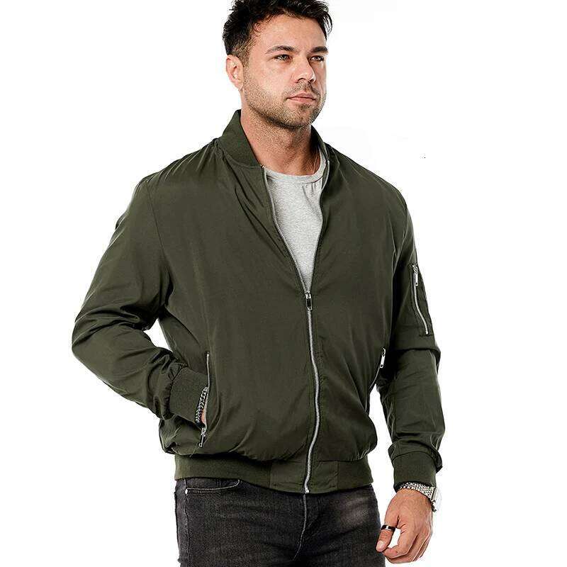Men's Lightweight Bomber Autumn Casual Pilot Varsity Baseball Coat Fashion Outdoor Sport Track Jacket USA Size 26H0311