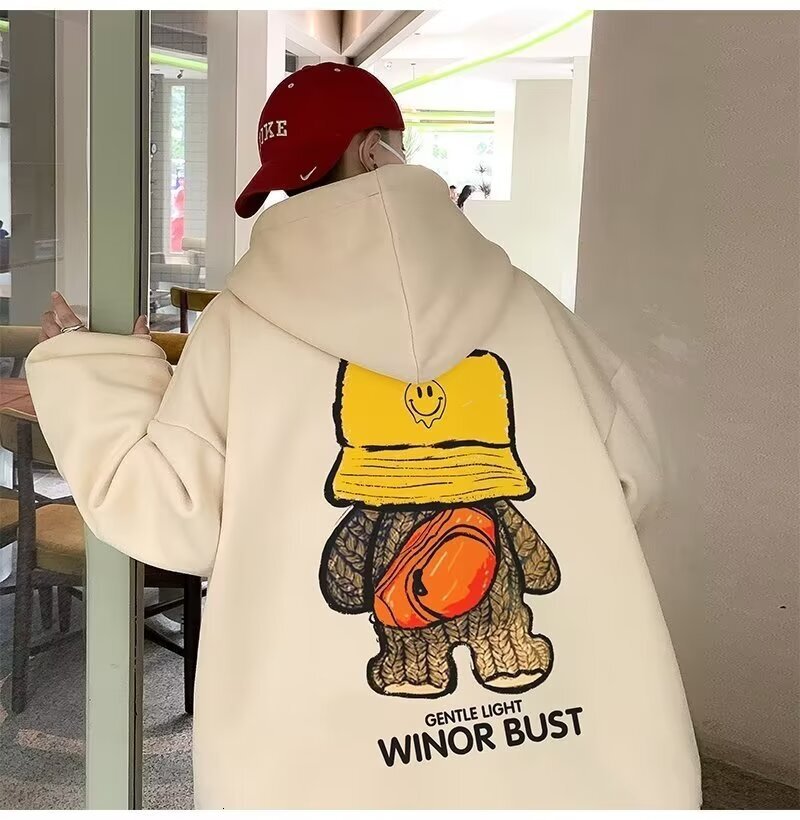 High-end Trendy Brand Men's Hooded Sweatshirt New Designer Hoodie Autumn Model Retro Hip-hop Jacket Regular Pullover For Teenagers