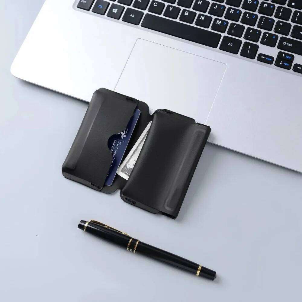 Portable Ultra-light ID Business Card Holder Mini Folding Wallet Multiofunctional Magnetic Buckel Coin Purse EDC Pouch