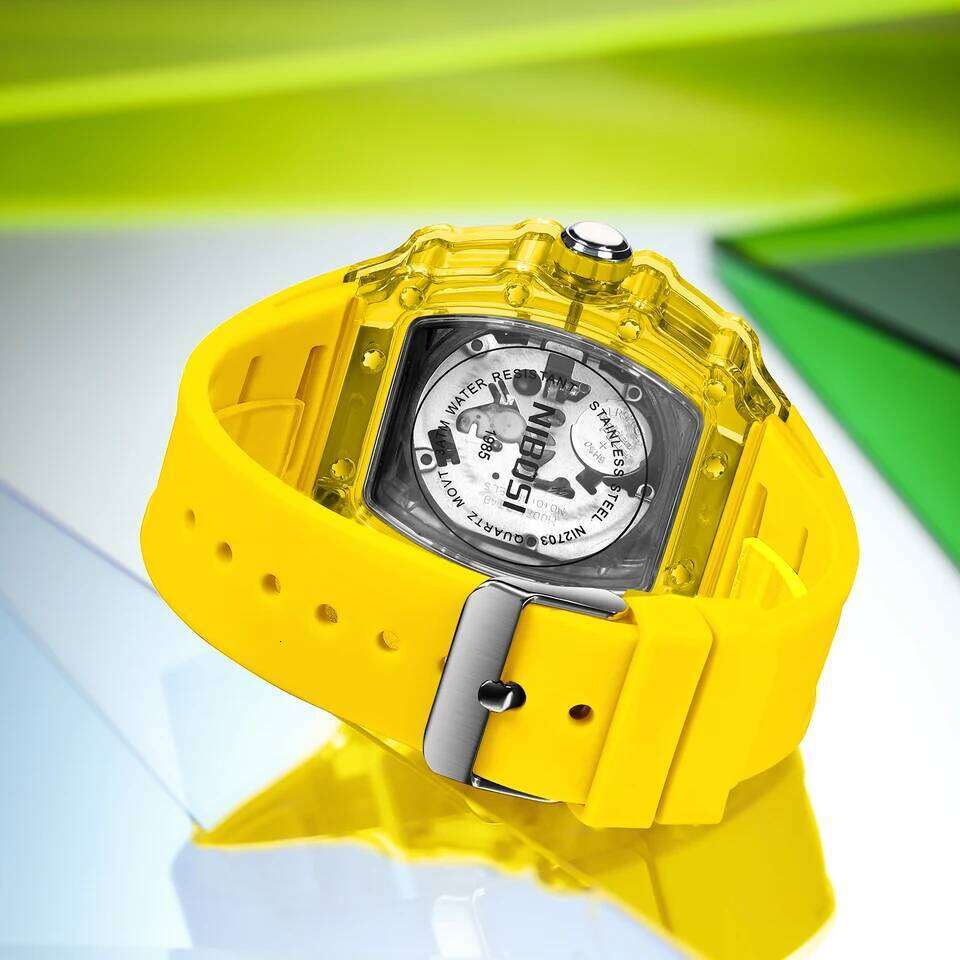 NIBOSI Skeleton for Top Brand Luxury Automatic Quartz Watches Silicone Strap Luminous Sports Watch Men Reloj Hombre
