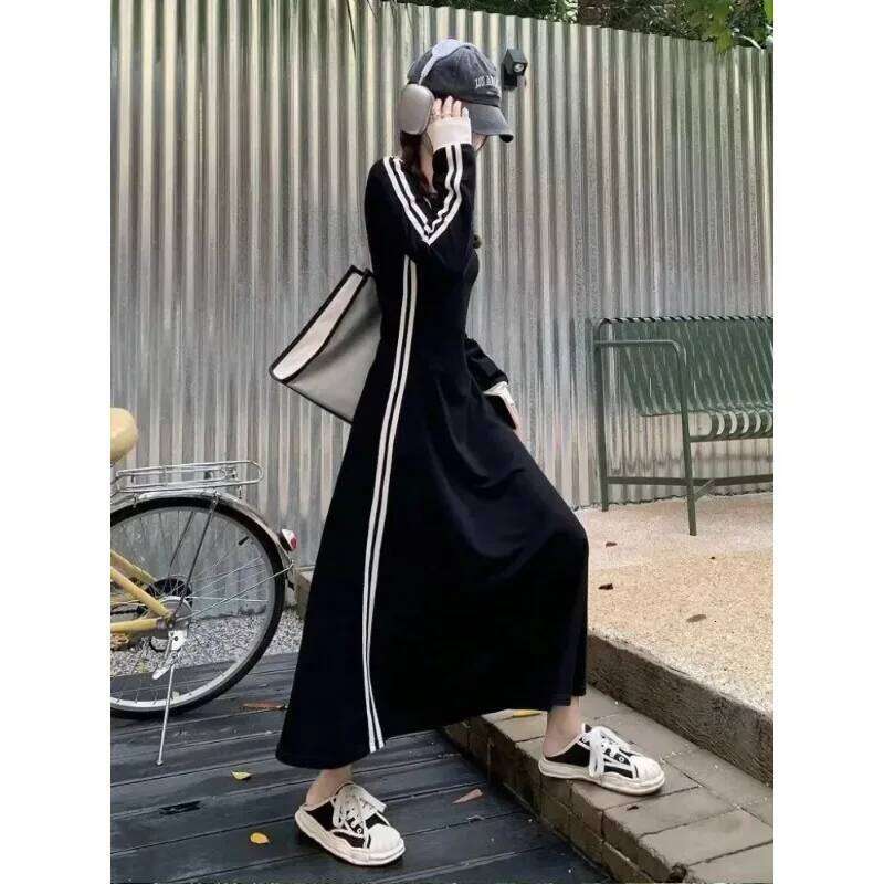 Slim Long Sleeve Dresses Office Womens Clothing Spring Korean Black Casual Fashion Elegant Dress C260312
