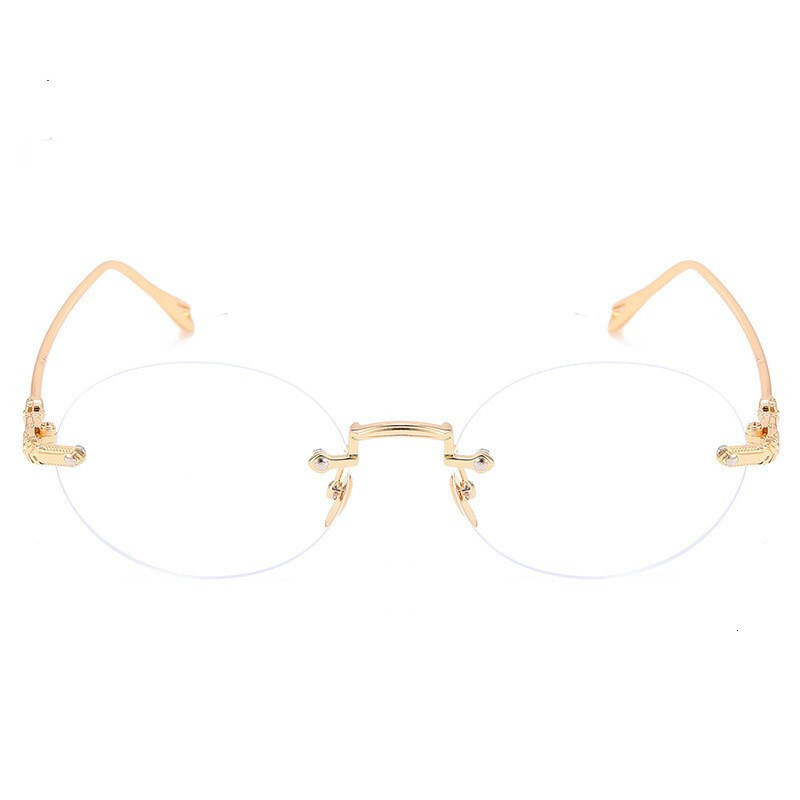 Internet Celebrity Style Color-Changing Rimless Fashion Retro Korean Version Trendy Prescription Eyeglass Frames for Men