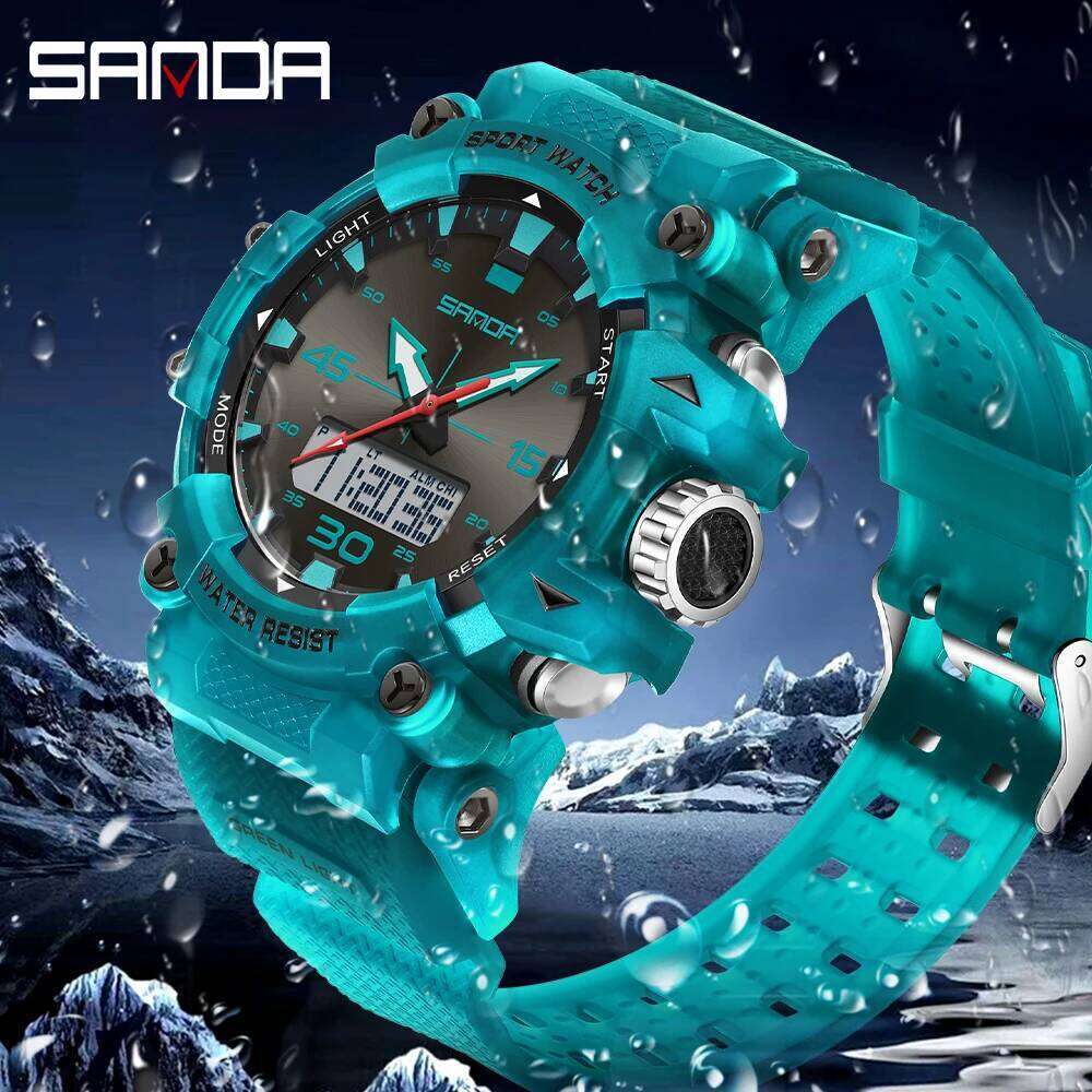 SANDA New 6291 Fashion Sports Multi functional Waterproof Timing Student Electronic Watch