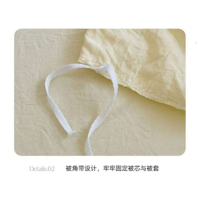 Sheet with Pillowcase Ins Style Bed Naked Sleeping Pure Washed Cotton Solid Color Four-piece Set Bedding Sets H260312