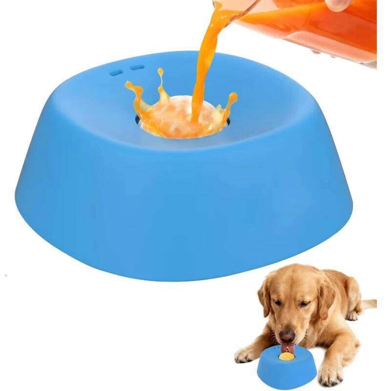 Liquid Slow Bowls Anti-slip Ball-shaped Bone Soup Dog Licking Bowl for Healthy Eating Non-Slip and Anti-Chokin 26Y0312