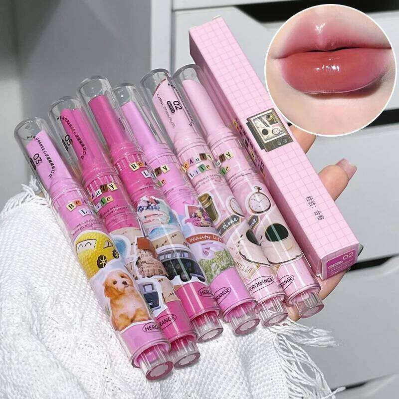 Herorange Heart Solid Lip Gloss - Hydrating Glossy, Jelly Glass Finish, Daily-Use Lipstick Pen W260311