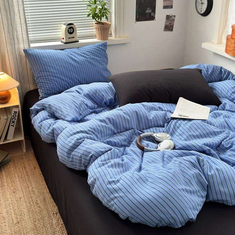 Bed Linen Sheets Duvet Cover Set All-season Universal Skin-friendly Moisture-absorbent Washable Cotton Jacquard Four-piece H260312