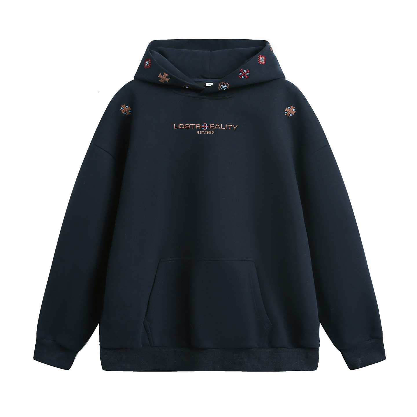 Ethnic Style Textured Embroidered Heavyweight Hooded Sweatshirt For Men Autumn Designer Hoodie High Street Silhouette Sports Hoodie Jacket