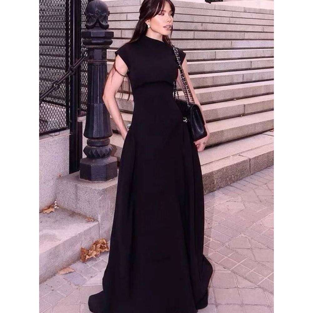 TFMLN New Womens Irregular Neck Long Summer Sleeveless Party Elegant Ladies Fashion A Line Holiday Dress C260312