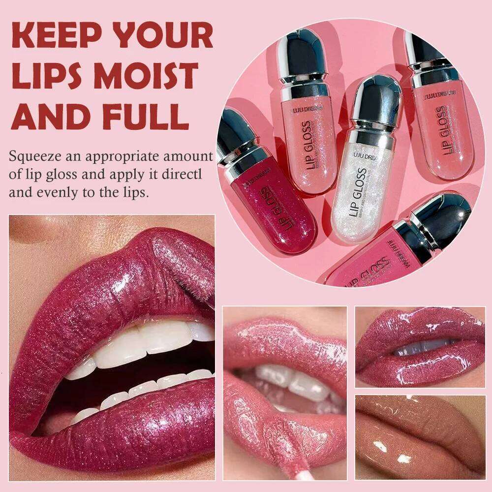 Pearlescent Mirror Glaze Shimmer Moisturizing Repair Color Liquid Lip Gloss Plump Glossy Non Stick Cup 5 Colors W260311