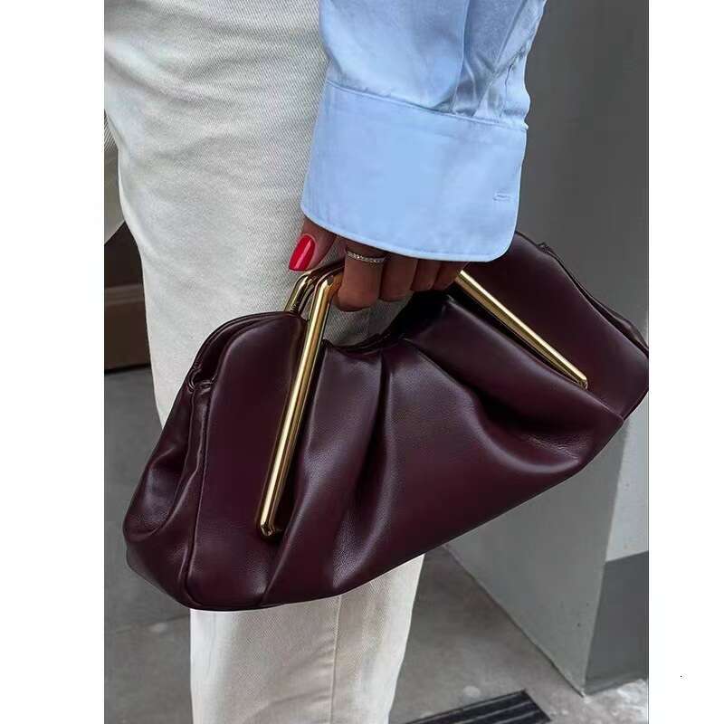 Luxury Soft Brown For Women Leather Hobos Retro Cloud Crossbody Phone Clutch Clip Bag Female Bolsa tote bag shoulder bag Xiu Lai Si
