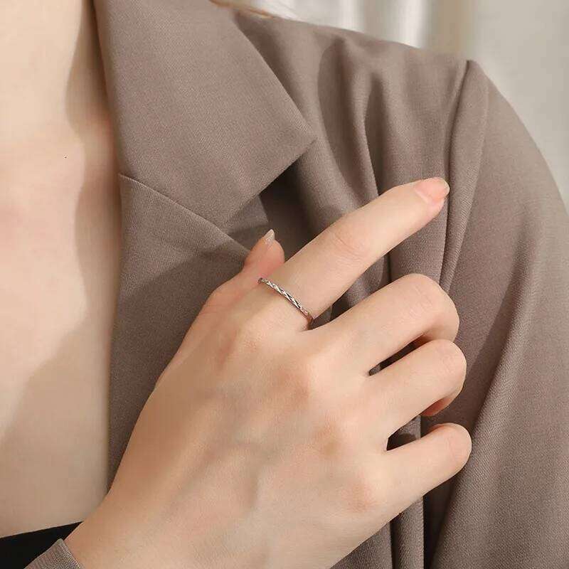 1mm Thin Stackable Stainless Steel Faceted Knuckle Midi Ring for Women Girl Size 3-10 H260312