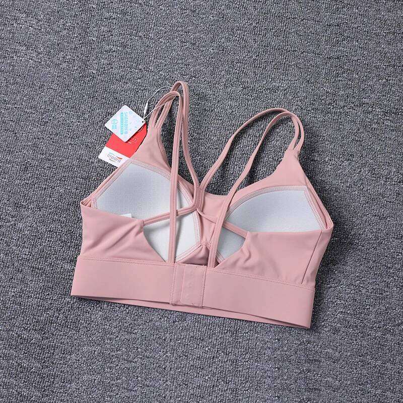 New Women's Sports Bra Padded Without Bones Cross Fitness Busty Underwear High Support Running Gym Vest Yoga Bras 26Y0312