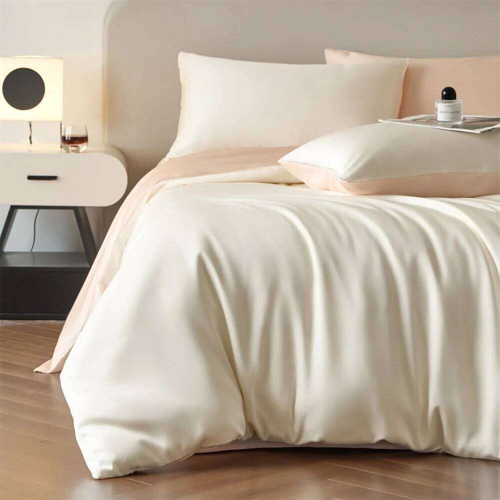 100% Bedding Luxurious High Quality Natural Silk Duvet Cover Pillowcase Single Doube Queen Size Bed Sheet Set H260312