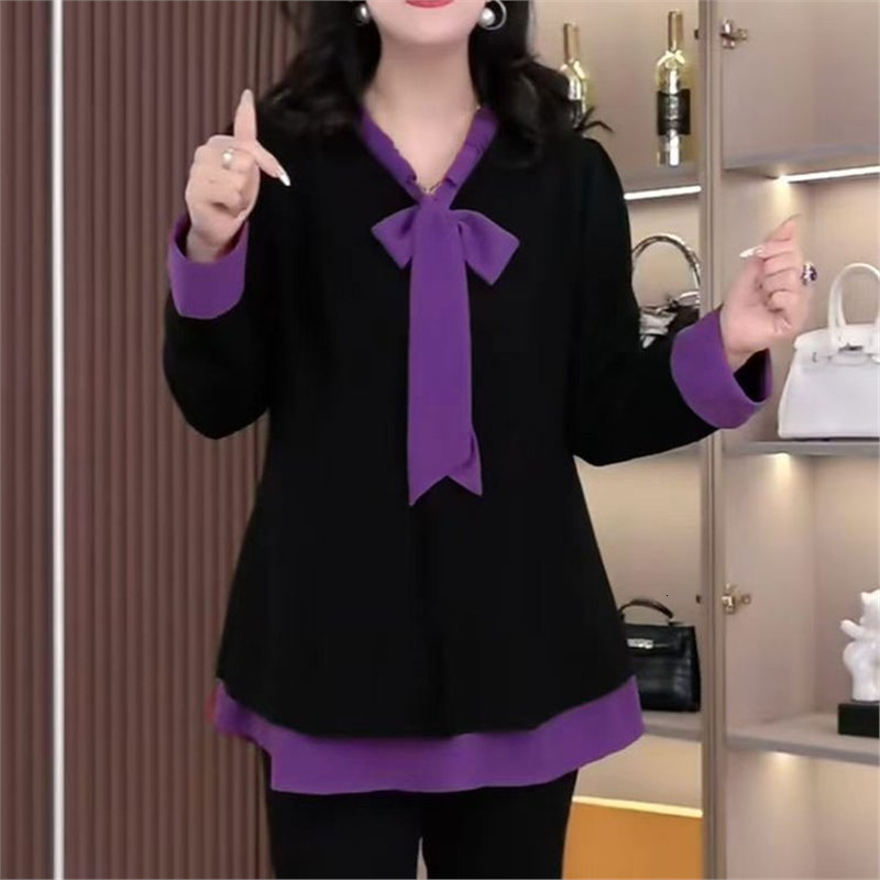 Designer Hoodie 2025 Autumn New Fashionable Polo Shirt Elegant Chic Designer Shirt Bow Design Mid-length Blouse Trendy