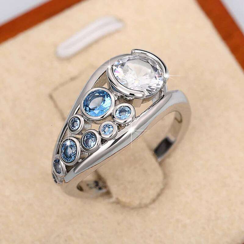 Huitan Modern Fashion Women's Rings with Multi-colored Cubic Zirconia Daily Wear Chic Finger Accessory Anniversary Party Jewelry H260312