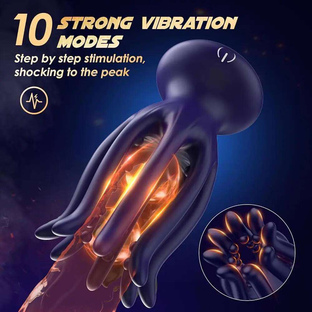 Male Masturbator Vibrator Penis Glan Testicle Massage Trainer Delay Ejaculation Silicone Sex Toys Adult Goods for Men Z260312