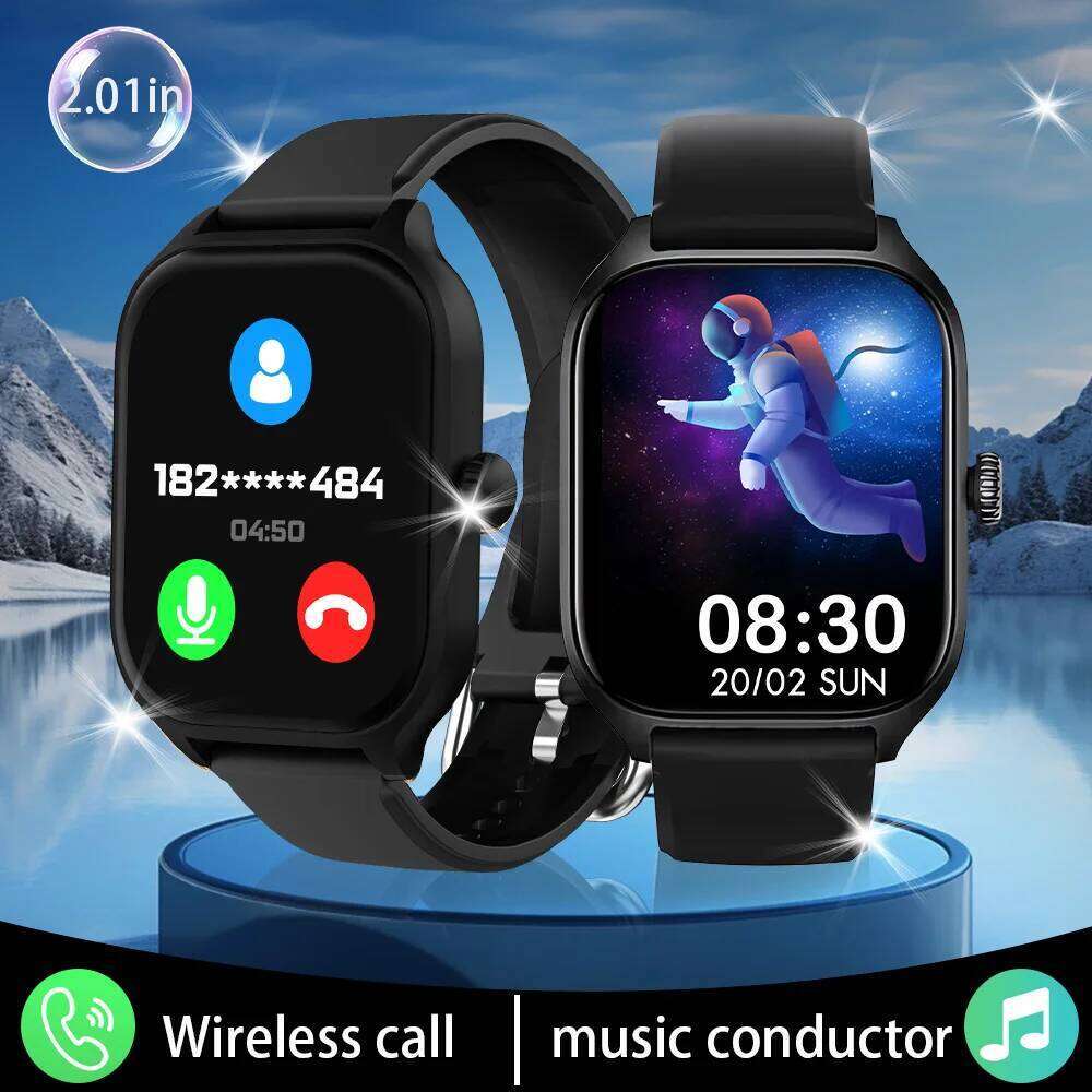 LAXASFIT New Talk Tracking Heart Rate Sleep Monitor Bluetooth Smart Watch Gifts for Men and Women