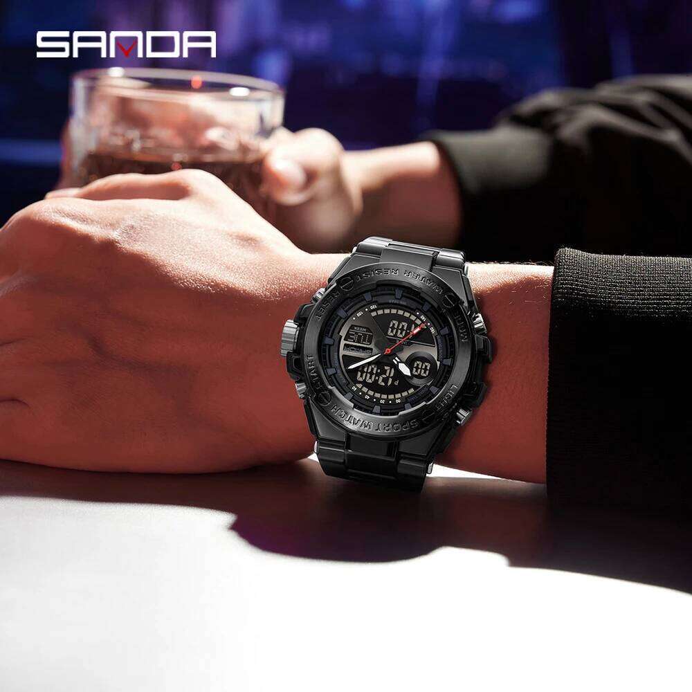 SANDA 3363 Junior High School Student Cool Multi functional Men's Electronic Quartz Watch