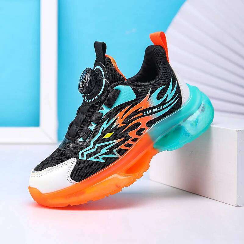 Children Sports Shoes New Fashion Patterned Mesh Non Slip Boys Running Walking Lightweight Casual Sneakers for Kids H260312