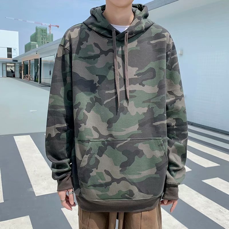 Designer Hoodie Autumn Fleece-lined Retro Harajuku Style Workwear Camouflage Sweatshirt For Men Version Loose Fit Trendy Versatile Couple's Jacke