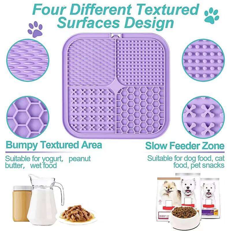 Plate, Silicone Pet Tableware Bowl, Suction Cup, Dog Licking Pad, Slow Food 26Y0312