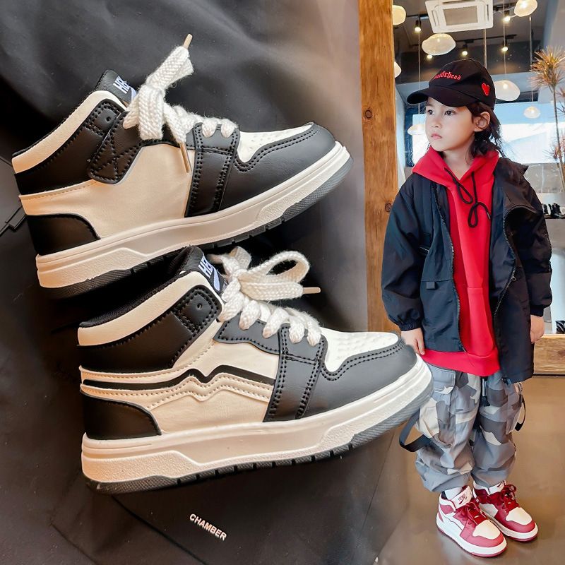 Design Kids Shoes Boys High Top Basketball Sports Shoes Walkfashion Children's Girls Sneakers Toddler Tennis Walking Trainers Sizes 26 - 37 W0102