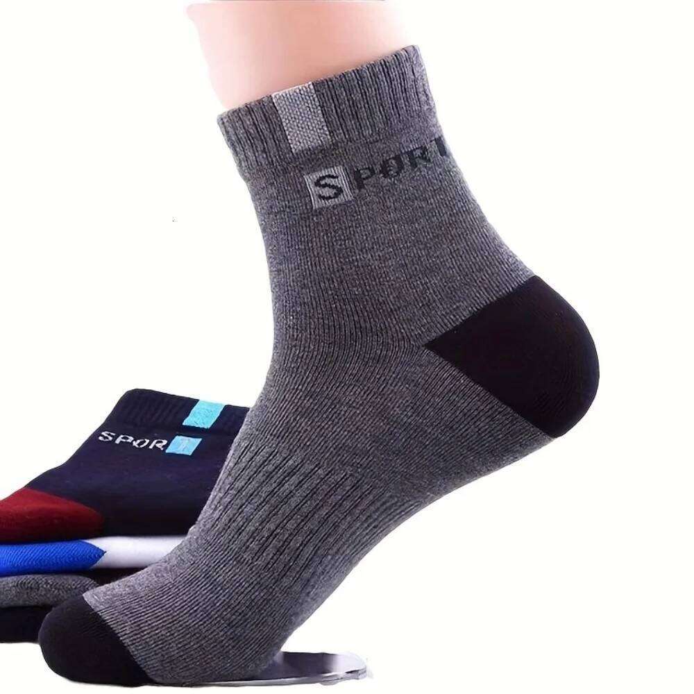 5 Pairs Bamboo Fiber Autumn Winter Men Cotton Sports Sock Breathable Deodorant Business Socks Z260312