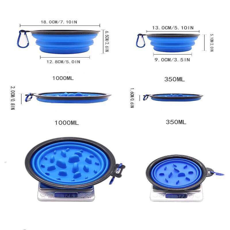 Pet Slow Food Bowl Dog and Cat Anti-choking Feeder Outdoor Travel Portable Foldable TPE Bowls Anti-gulping Feeding Pets Supplies 26Y0312