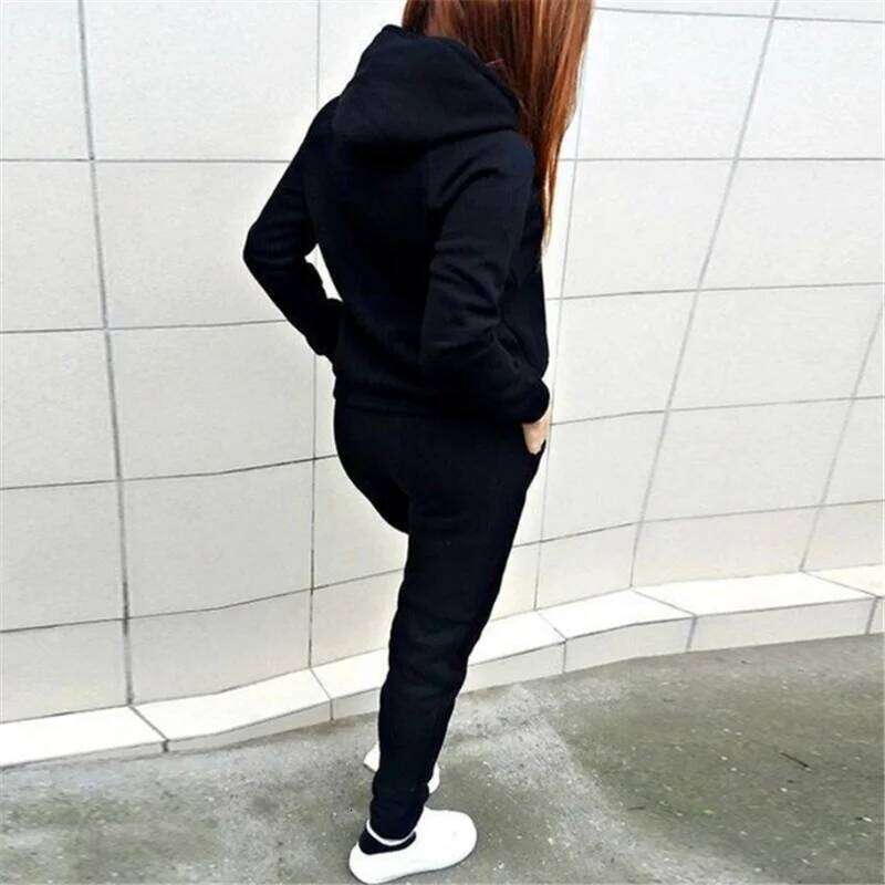Running Casual Jogging Hoodie + Sweatpants Two Piece Sweatshirt Set Women's Sports Suit C260312