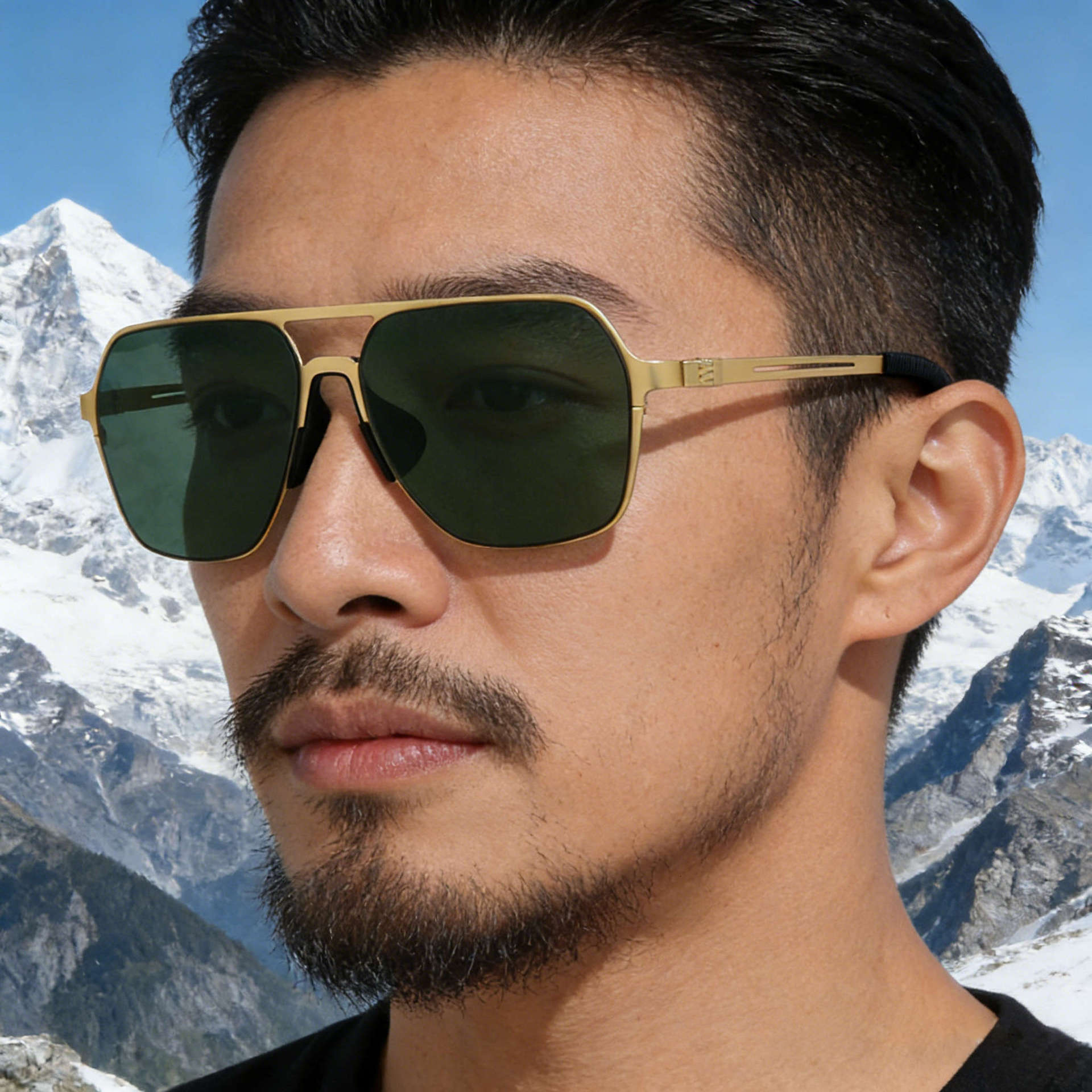 2026 New Fashion Square Frame Nylon Polarized Retro Double-Beam Simple Sun Protection Sunglasses for Men,